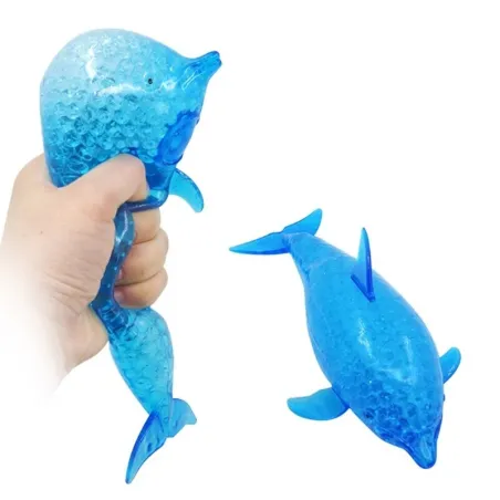 Squeezy blå delfin - orbeez bollar - fidget leksak - stress / ångestlindring