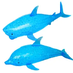 Squeezy blå delfin - orbeez bollar - fidget leksak - stress / ångestlindring