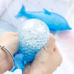 Wyciskany niebieski delfin - kulki orbeez - zabawka fidget - ulga w stresie / niepokojuZabawki
