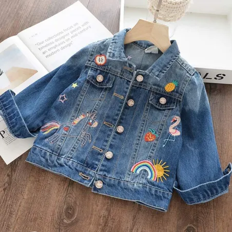 RopaChaqueta vaquera para niños - con bordado floral
