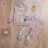 Klassiskt set för barn - långärmad tröja - byxor - med blommönster