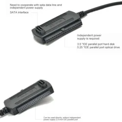 Unidades de disco duro3 en 1 USB 2.0 a IDE / SATA - disco duro de 2,5" 3,5" - convertidor HDD - adaptador - cable