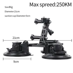 Car window suction cup - 1/4" tripod - adapter - mount for GoPro / SJCAM Xiaomi Yi 4K