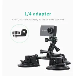 Bilfönster sugkopp - 1/4" stativ - adapter - fäste för GoPro / SJCAM Xiaomi Yi 4K