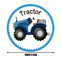 Dekorative runde Aufkleber - Belohnungsetiketten - für Kinder - Bus / Traktor / Flugzeug / gute Arbeit