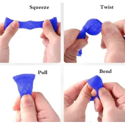 Squeeze fidget toy - anti-stress - nätrör med marmorboll