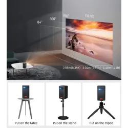 BYINTEK P20 M - Pico Smart - mini projektor przenośny - telewizor bez ekranu - Android - Wifi - LED - DLP - 4K - 1080PProjektory