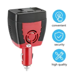 Onduleur pour allume-cigare de voiture - adaptateur - avec port de charge USB - 150W - 12V DC à 220V AC