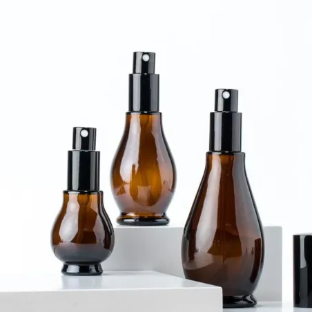 Glas sprayflaske - mørkebrun - solbeskyttelse - kosmetik / parfume prøvebeholder