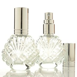 Krystallglassflaske - med forstøver - for parfyme - gjenbrukbar - 15ml