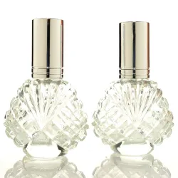 Krystallglassflaske - med forstøver - for parfyme - gjenbrukbar - 15ml