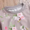 Klassiskt set för barn - långärmad tröja - byxor - med blommönster