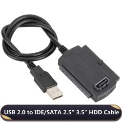 3 in 1 USB 2.0 till IDE / SATA - 2,5" 3,5" hårddisk - HDD-omvandlare - adapter - kabel