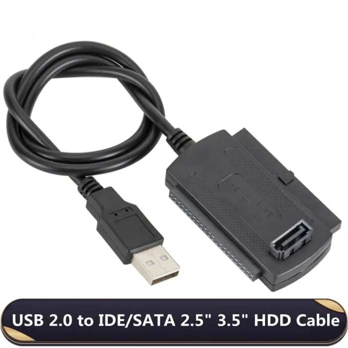 3 in 1 da USB 2.0 a IDE/SATA - Disco rigido da 2,5" 3,5" - Convertitore HDD - Adattatore - Cavo