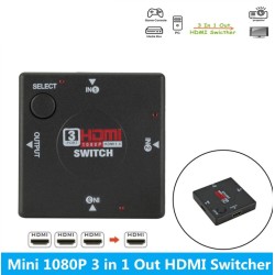DivisorConmutador HDMI - splitter - 3 entradas 1 salida - mini 3 puertos - para HDTV 1080P