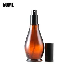 Glas sprayflaske - mørkebrun - solbeskyttelse - kosmetik / parfume prøvebeholder