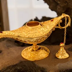 Traditionell ihålig Aladdins magiska lampa - Vintage prydnad