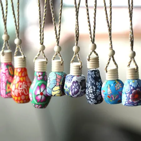 Mini empty colorful bottle - for fragrances - home / car air freshener - with screw cap - hanging rope - 12mlPerfumes