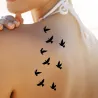TatuajeTatuaje temporal - pegatinas - removible - impermeable - pájaros negros voladores