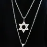 Collier luxueux avec étoile de David - avec zircons - unisexe