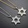 Collier luxueux avec étoile de David - avec zircons - unisexe