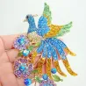 BrochesBroche de moda - con pavo real de cristal de colores
