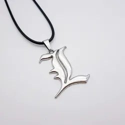 CollarDeath note - colgante letra L - con collar de cuerda