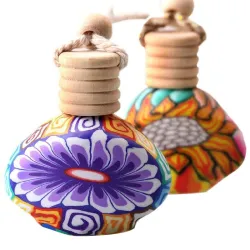 Mini empty colorful bottle - for fragrances - home / car air freshener - with screw cap - hanging rope - 12mlPerfumes