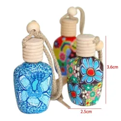 Mini flacon coloré vide - pour parfums - désodorisant maison / voiture - avec bouchon à vis - corde à suspendre - 12ml