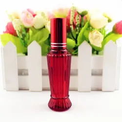 Flacon en verre carré coloré - avec atomiseur - rechargeable - pour parfum - 15ml