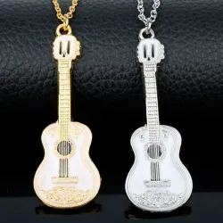 CollarCollar de moda con colgante de guitarra - acero inoxidable - unisex