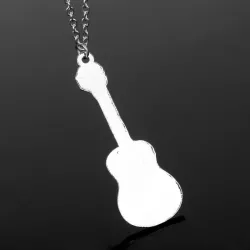 CollarCollar de moda con colgante de guitarra - acero inoxidable - unisex