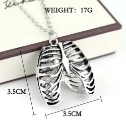 Vintage skull rib cage pendant - with necklaceNecklaces