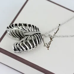 Vintage skull rib cage pendant - with necklaceNecklaces