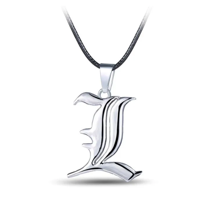 Death note - letter L pendant - with rope necklaceNecklaces