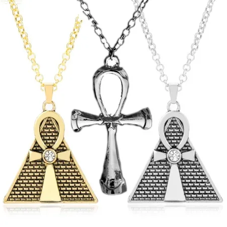 Ciondolo piramide / croce egizia - con collana