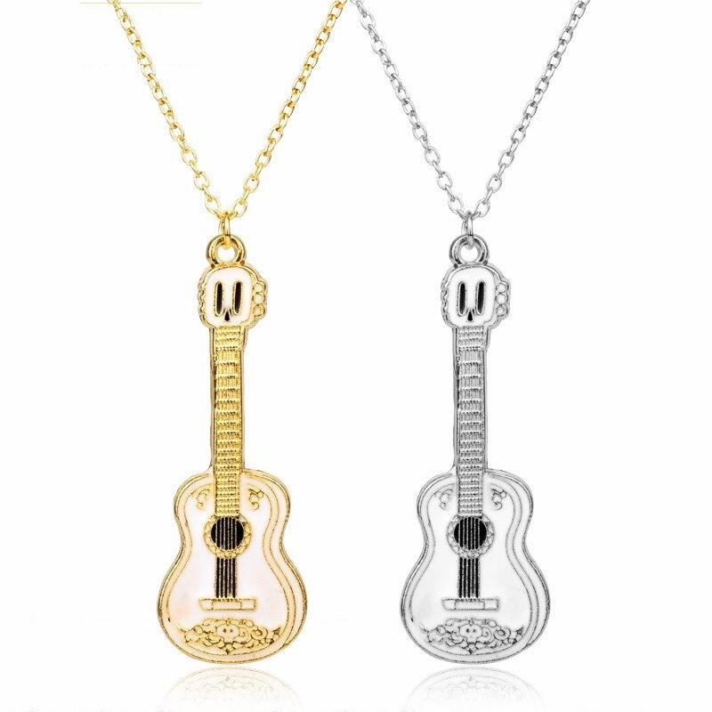 Trendy necklace with guitar pendant - stainless steel - unisexNecklaces