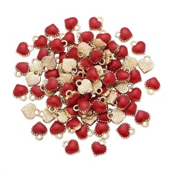 Pingentes pequenos em forma de coração - para confecção de joias - pulseiras / colares - 100 peças