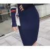 Elegant stripete blyantkjole - med lange ermer