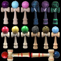 Brinquedos de madeira Kendama - bola de malabarismo - alívio do estresse / brinquedo educativo - para adulto / infantil - 12cm