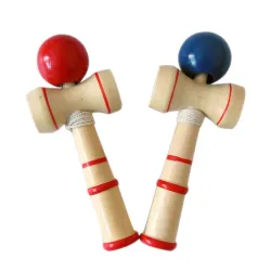 Trä Kendama leksaker - jonglering boll - avstressande / pedagogisk leksak - för vuxna / barn - 12cm