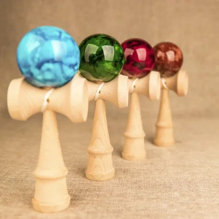 Jouets Kendama en bois - balle de jonglage colorée - anti-stress / jouet éducatif - pour adulte / enfant - 18cm