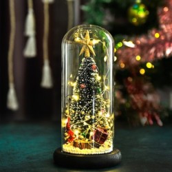 Dekorativt juletre - i glasskuppel - med LED