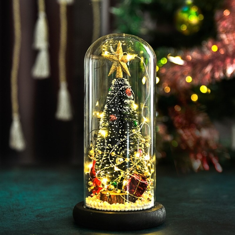 Árvore de Natal decorativa - em cúpula de vidro - com LED