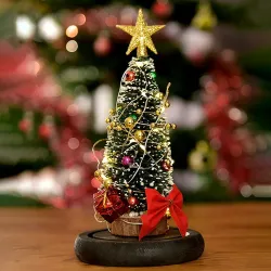 Decorative Christmas tree - in glass dome - with LEDChristmas