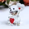 Ours en cristal - avec coeur / nœud / papillon / JE T'AIME - figurine