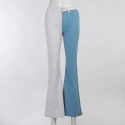 Skinny jeans - wide leg - with a hand pattern - two-colorPants
