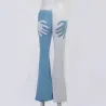 Skinny jeans - wide leg - with a hand pattern - two-colorPants