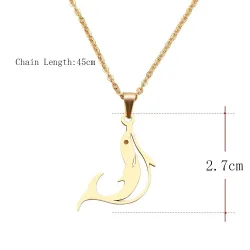 Springender Delphin-Anhänger - mit Kette - Edelstahl