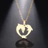 Pendentif dauphin double - avec collier